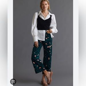 Colette Cropped Wide Leg Pant in Corduroy